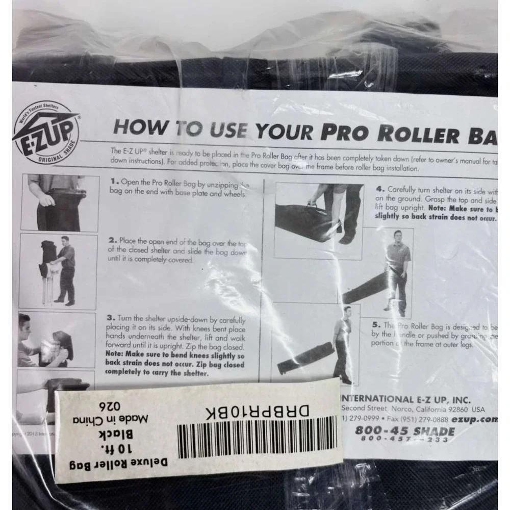 E-Z UP Deluxe Roller Canopy Bag D3RB10GY Deluxe Roller Bag-1 Canopy ( Not Incl.)